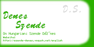 denes szende business card